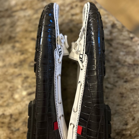 Marc Joseph Black and White Leather Loafers - Picture 3 of 16